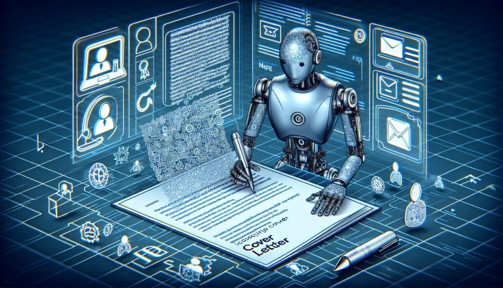 Illustration of personalized cover letter creation with artificial intelligence