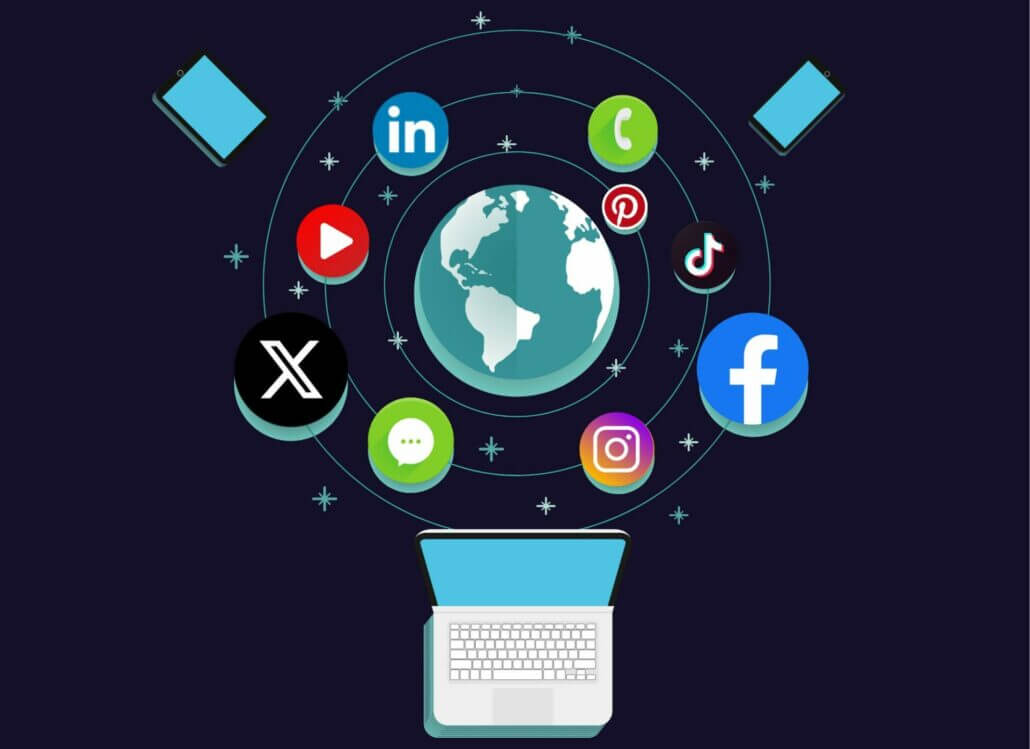 Illustration of social media platforms