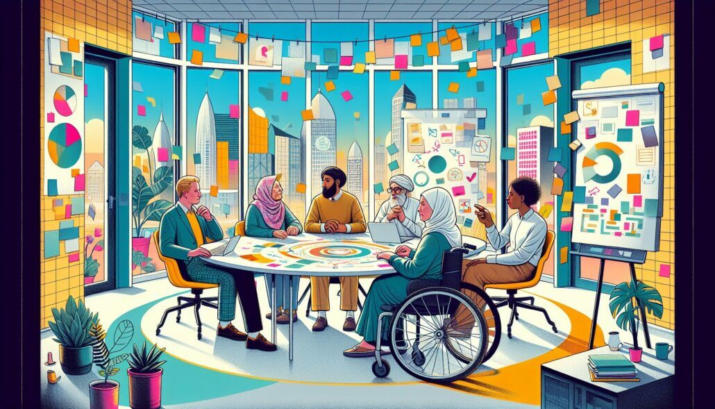 Illustration of a diverse workplace culture