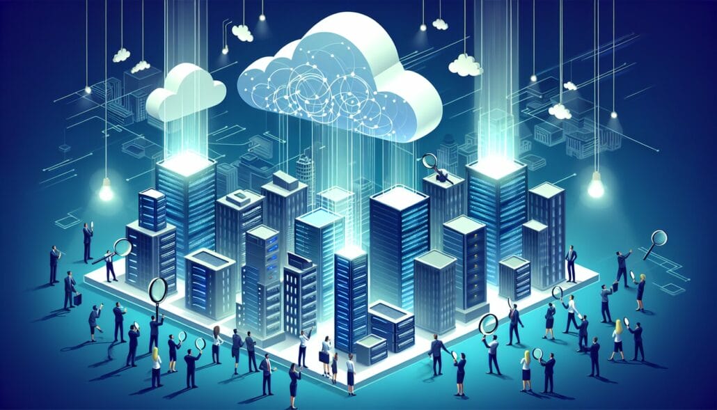 Illustration of cloud computing and infrastructure in high demand