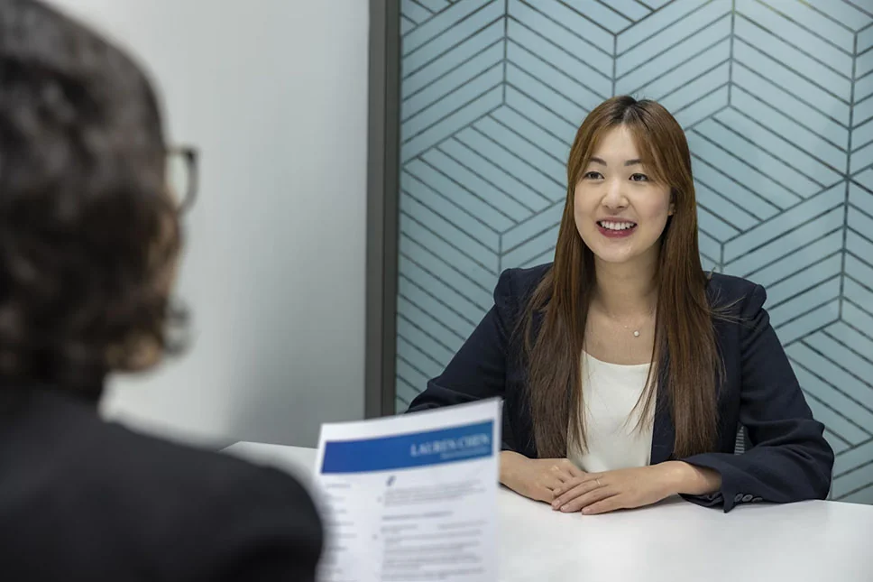 woman at a job interview